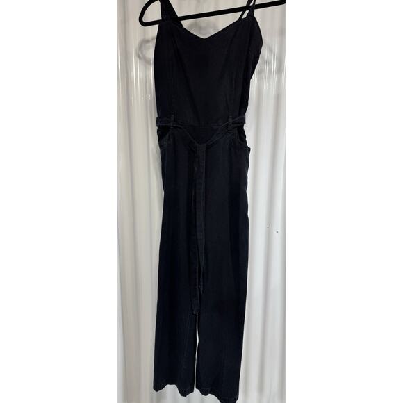 Paige Jumpsuit Sleeveless Black Pearl Chambray 100%Tencel Pockets Size Large - Picture 2 of 7
